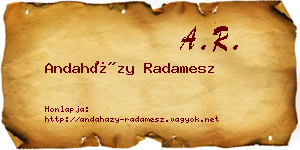 Andaházy Radamesz névjegykártya